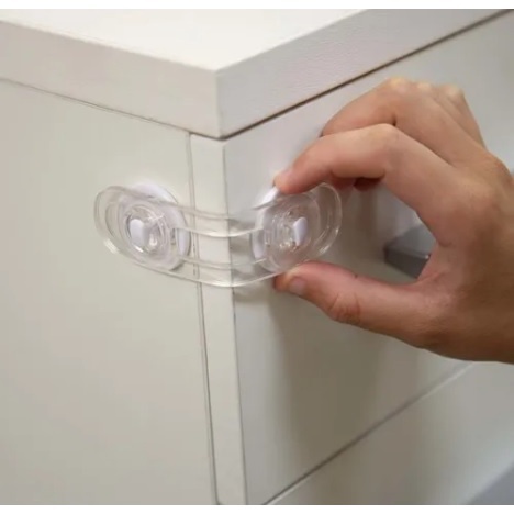Kit com 4 Trava para gaveta, porta, armário, geladeira, segurança para bebe