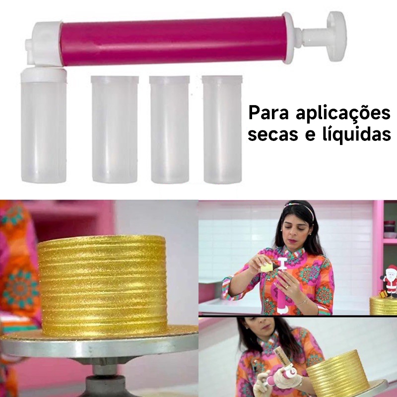 Pulverizador Bombinha Para Pó Glitter Decoração Do Bolo Torta Borrifador Aplicador em Oferta na Shopee