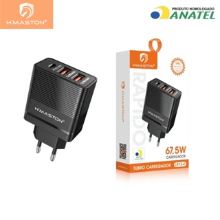 H'maston LR-13 Carregador 67.5W PD22.5W QC3.0 Fonte Tomada Rápida Carregar Celular Portátil  Usb e Tipo-c em Oferta na Shopee
