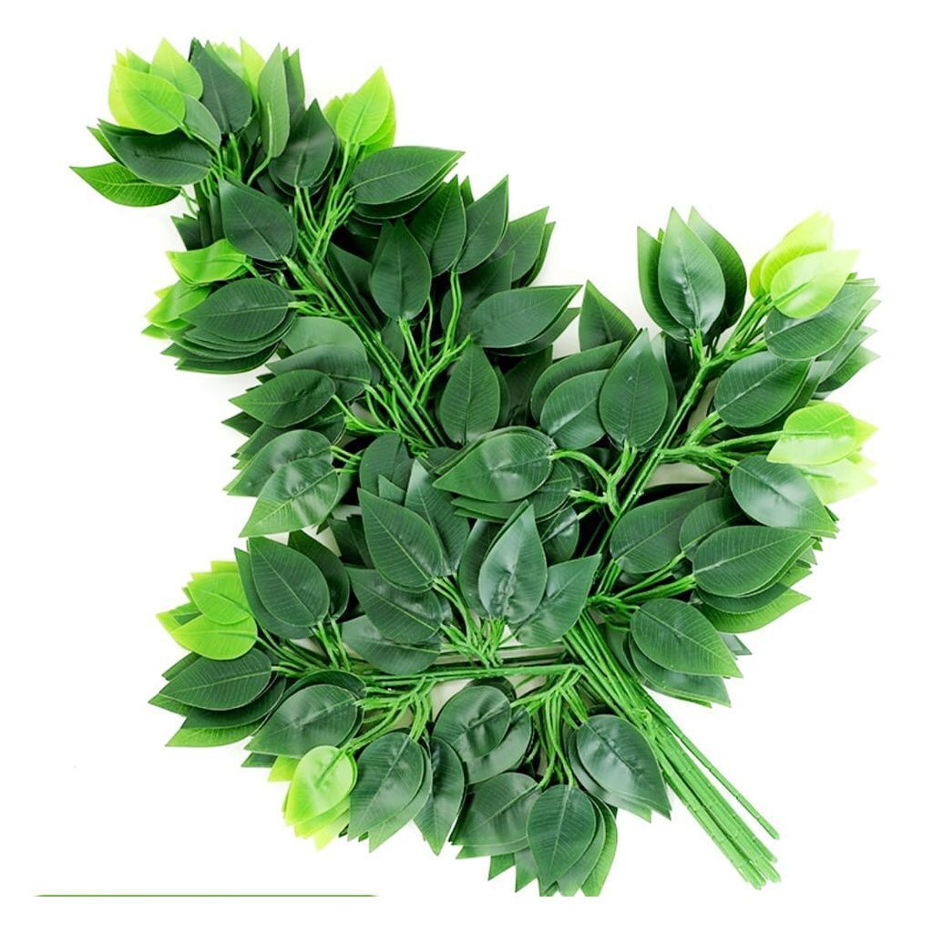 Kit 46 galhos Folhas de Ficus de Silicone para Decoração muro ingles jardim vertical  Folha Artificial