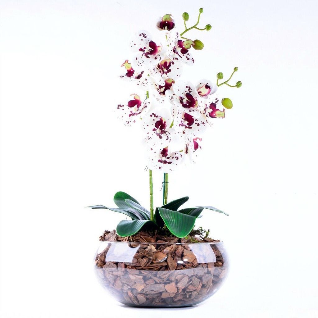 Orquídea Galho Haste Flores Pintada Decoração em Oferta na Shopee