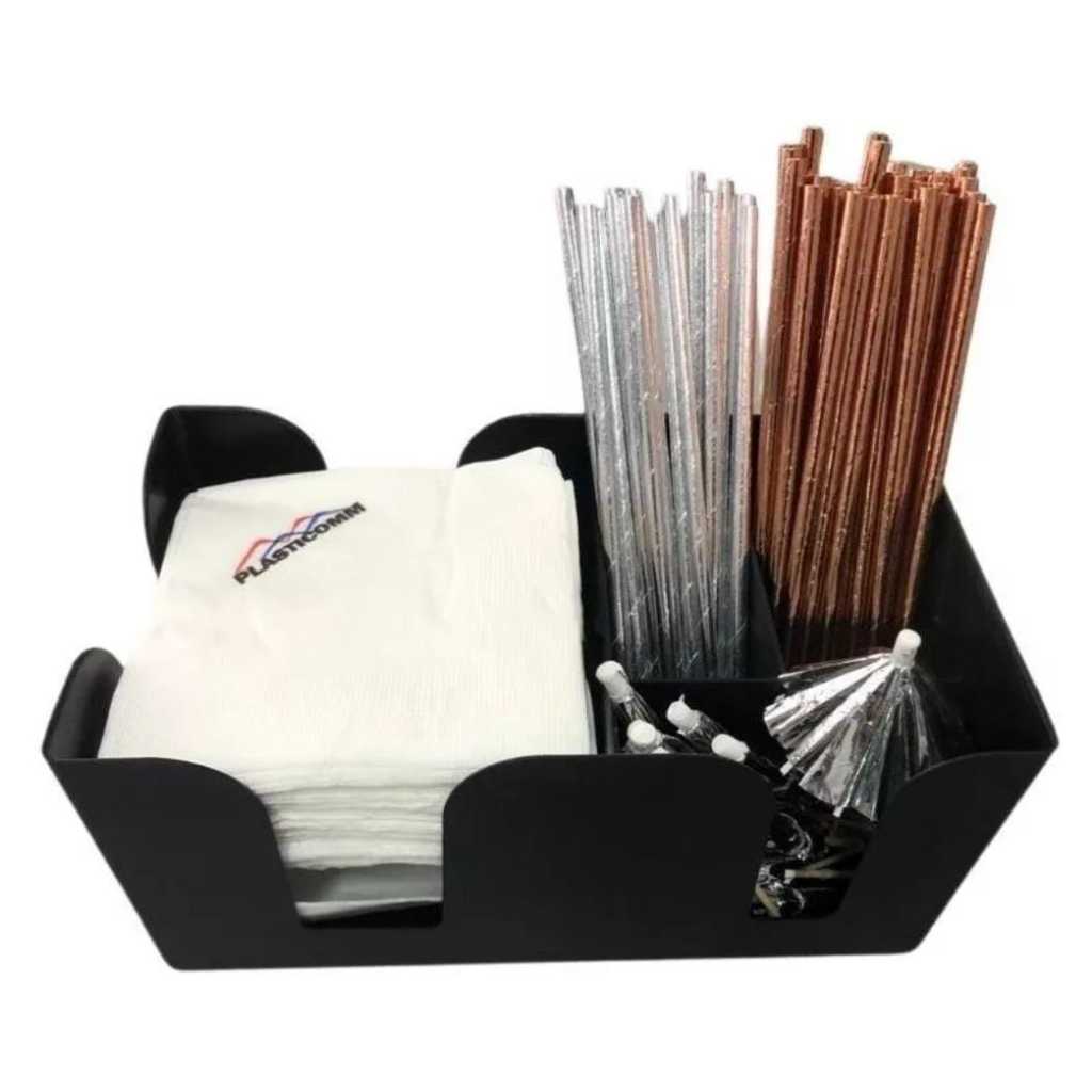 Organizador De Bar - Bar Caddy Plástico Porta Guardanapos em Oferta na Shopee