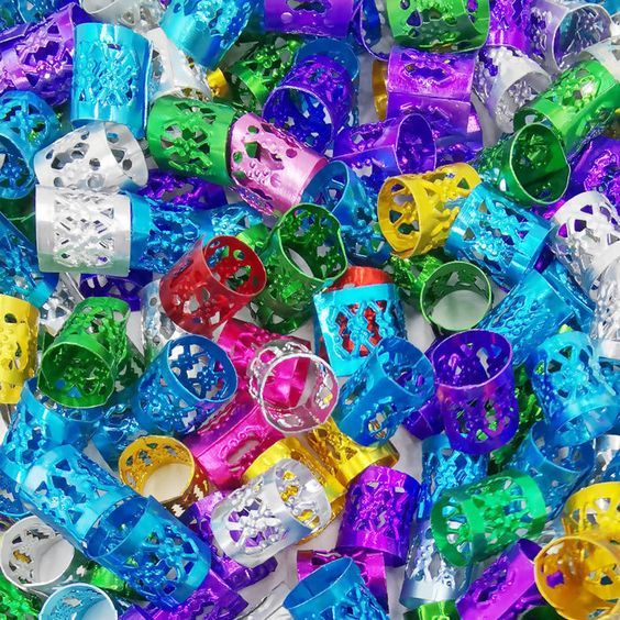 kit 500 Anel Para Trança Regulável Box Braids E Dreads Coroa tubo cano cabelo Dourado, Prata e Colorido em Oferta na Shopee