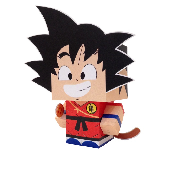 JOVEM GOKU - boneco de papel, dragon ball, toy art, action figure, nerd, geek, otaku, decoraco, art
