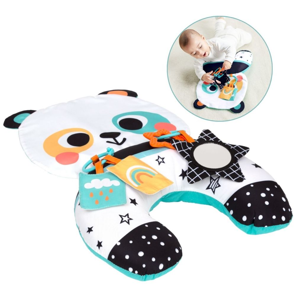 Almofada para Tummy Time Buba Brinquedo de Bebê Almofada de Atividades Infantil Preto e Branco