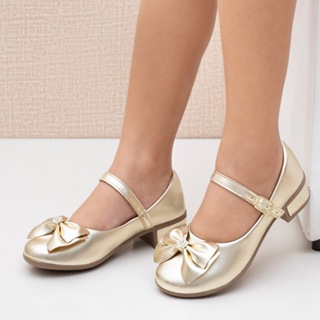 sapatilha salto grosso laço feminina  saltinho boneca menina strass juvenil  infantil la requinte em Oferta na Shopee