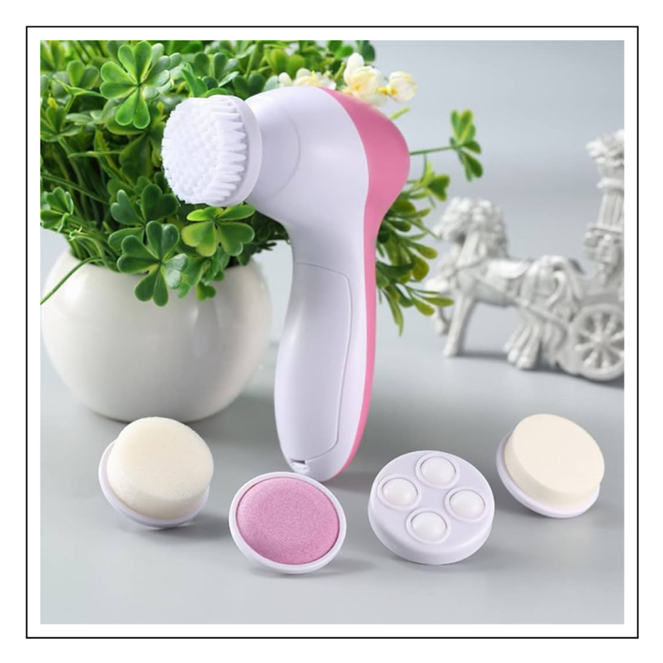 Escova Elétrica Limpeza Facial Massageadora Esfoliação 5 em 1