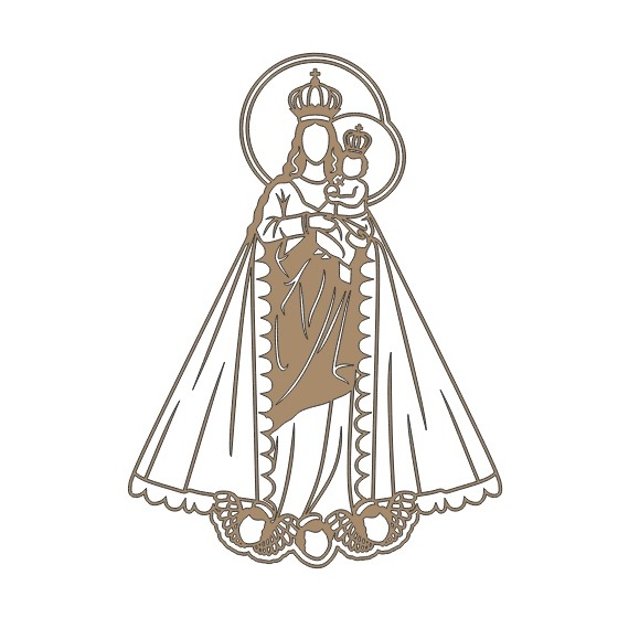 Aplique Nossa Senhora Nazaré 25cm