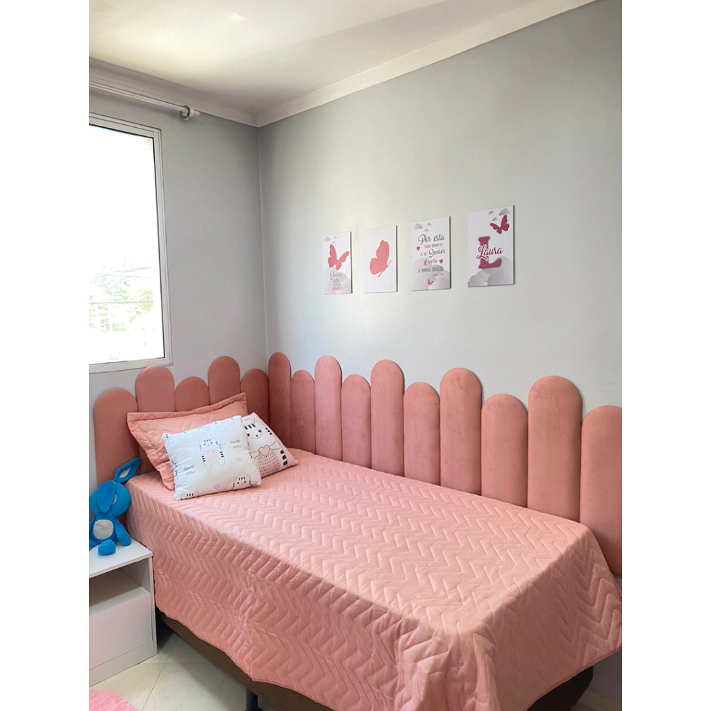 Cabeceira Cama Solteiro Estofada Nuvem kit 5 Peças 20x45 cm- ENVIO FULL - Home & Living