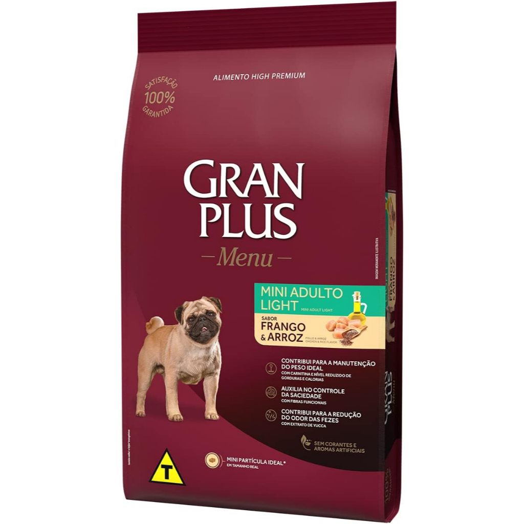Ração Gran Plus Cães Menu Light Mini Frango e Arroz  10,1kg