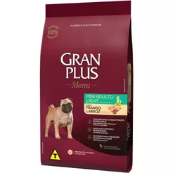 Ração Gran Plus Menu Light Cães adultos raças Mini e pequenas Frango e Arroz 10,1kg