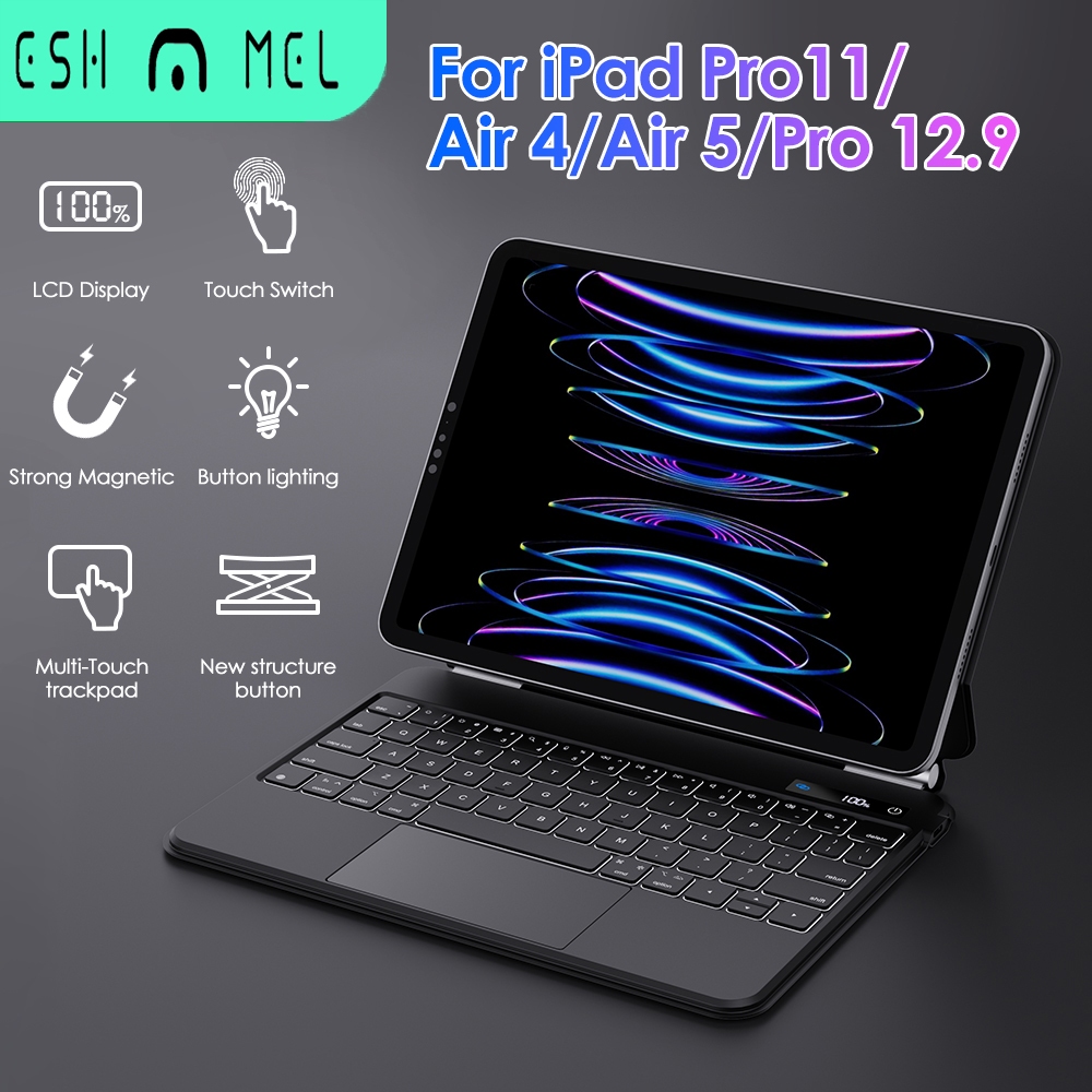 Teclado Mágico Rgb Com Capa Protetora Português Teclado Magnetico Bluetooth Sem Fio Para i...