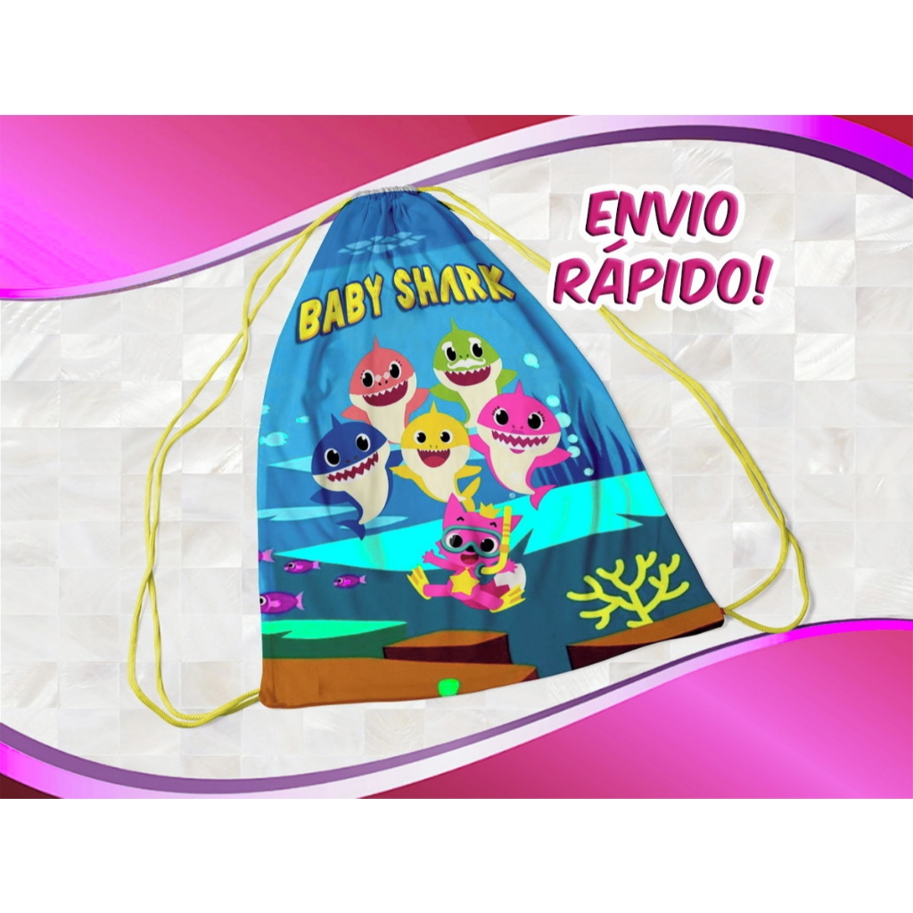 MOCHILINHA BABY SHARK (ENVIO RÁPIDO) - SACOLINHA LEMBRANCINHA em Oferta na Shopee