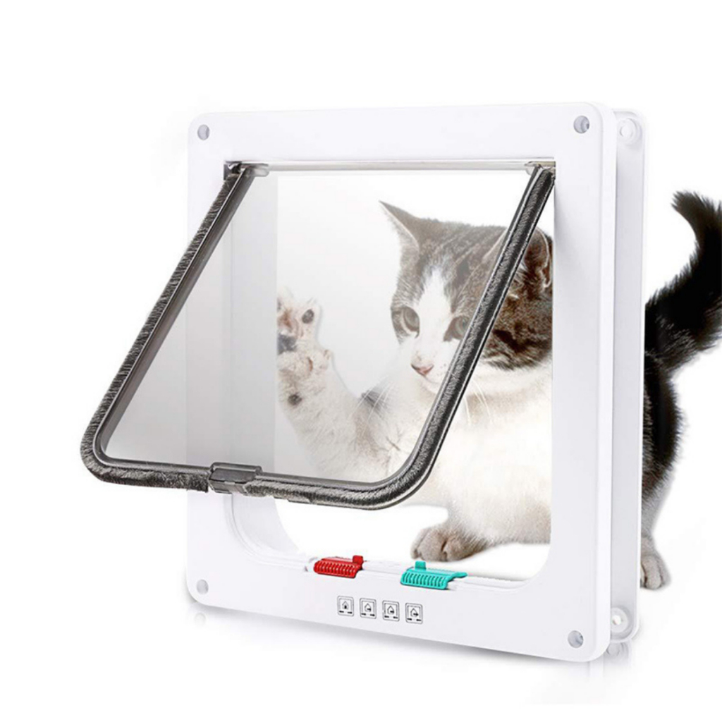 Porta Portinha Passagem Pet Gatos Cães Tam G Branco 25 X 23,5cm