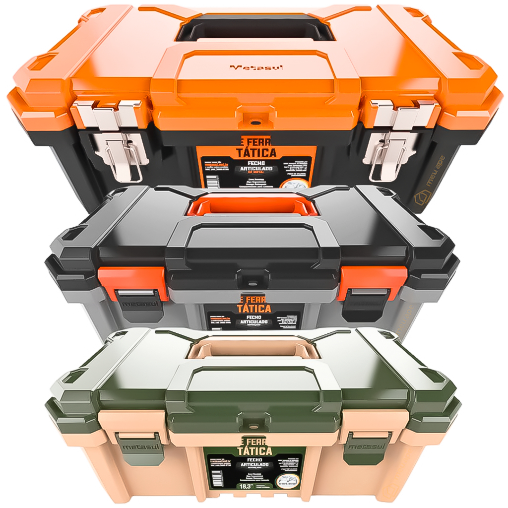 Caixa De Ferramentas Grande Reforçada Maleta Tática Com Fecho Metal 18.3" Pesca Camping Profissional em Oferta na Shopee
