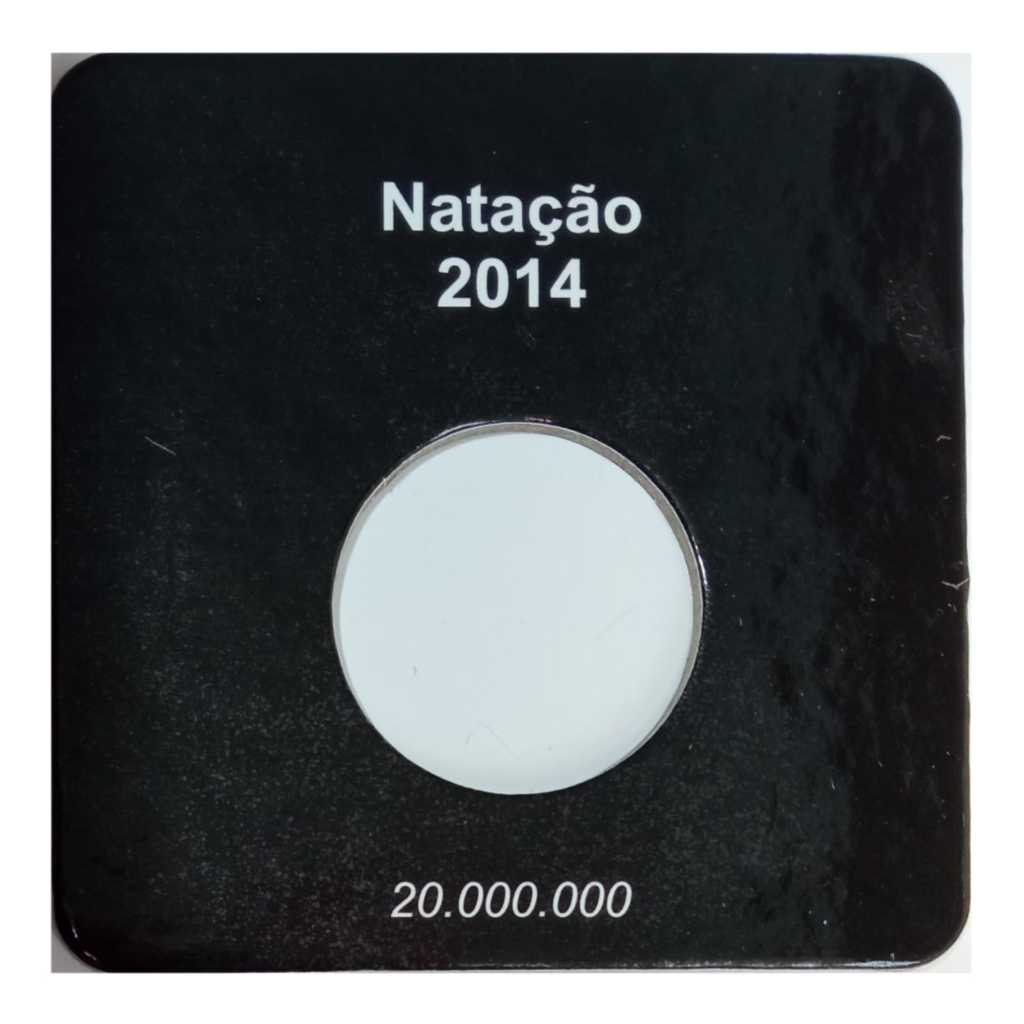 Cartela para moeda 1 real 2014 - Olimpíadas Natação – organizer