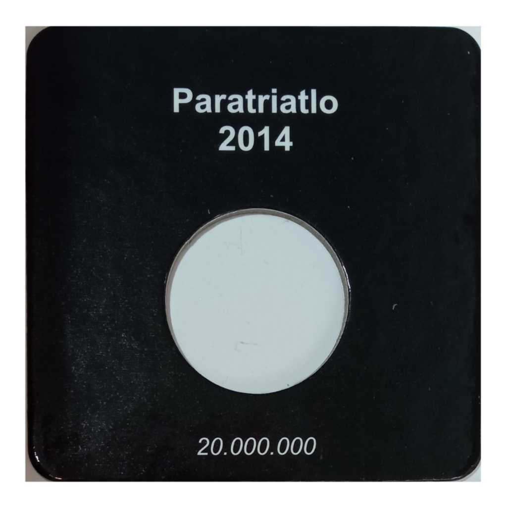 Cartela para moeda 1 real 2014 - Olimpíadas Paratriatlo – organizer