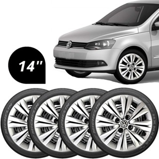 Jogo Calotas Aro 14  Vw Gol G1G2  G3 G4 G5 G6 G7, Voyage + Emblema Resinado em Oferta na Shopee