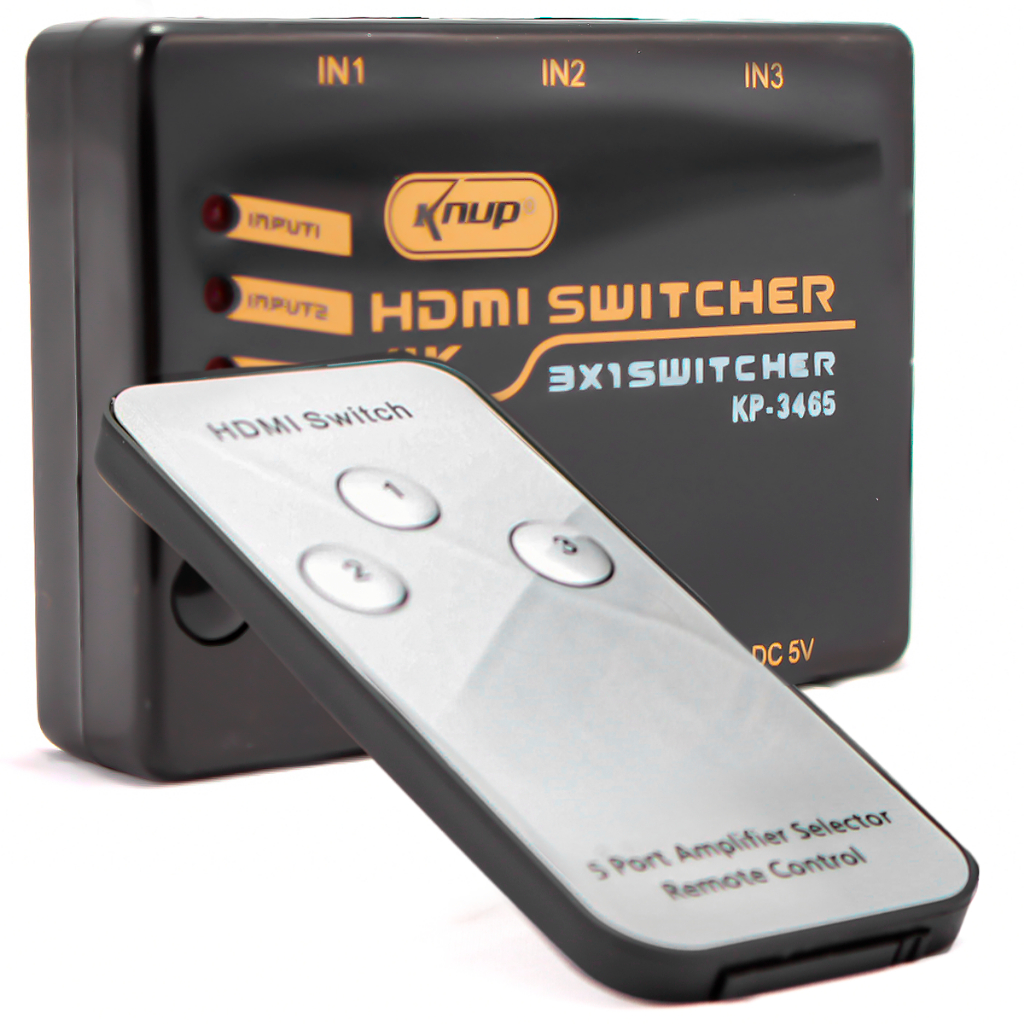 Switch Hdmi Hub 3x1 Chaveador Divisor 3 Portas Full HD 1080p 4k 3D TV Monitor Pc Notebook