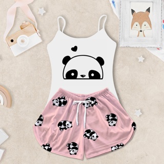 Pijama Infantil Feminino Baby Doll Camisa Alcinha Panda Rosa em Oferta na Shopee