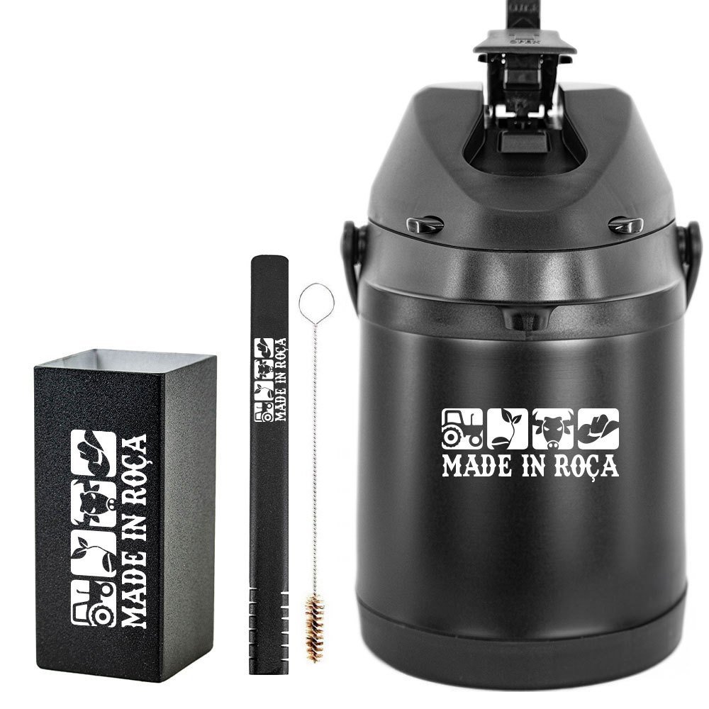 Kit Tereré Copo Bomba Garrafa Térmica Preto 2.5l - Modelos em Oferta na Shopee