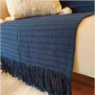 Manta Xale Para Sofa Poltrona Promocao 2,0x1,2cm Artesanal Favo de Mel em Oferta na Shopee