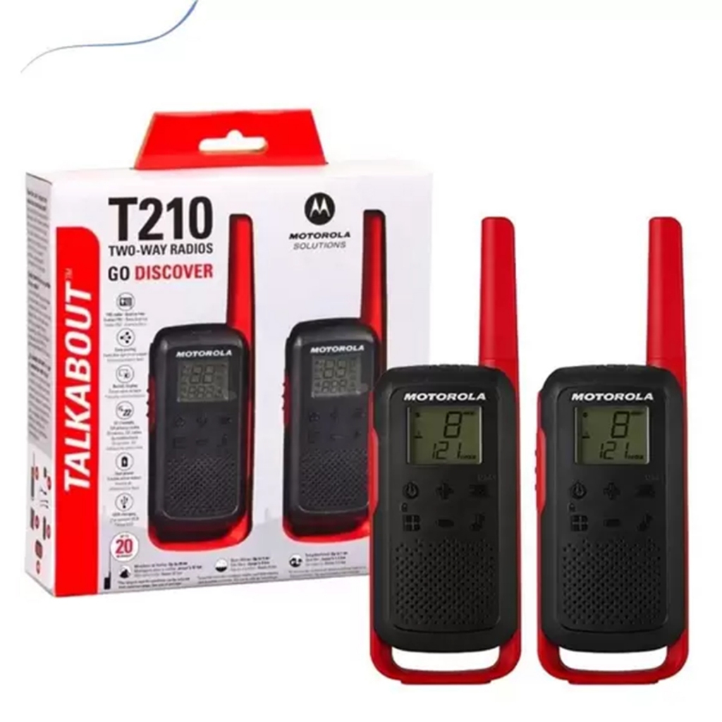 Radio Talkabout Motorola T210BR 32KM Preto/Vermelho