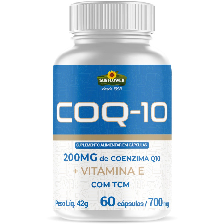 Coenzima Q10 COQ10 + Vitamina E + TCM 60 Caps 700mg Sunflower