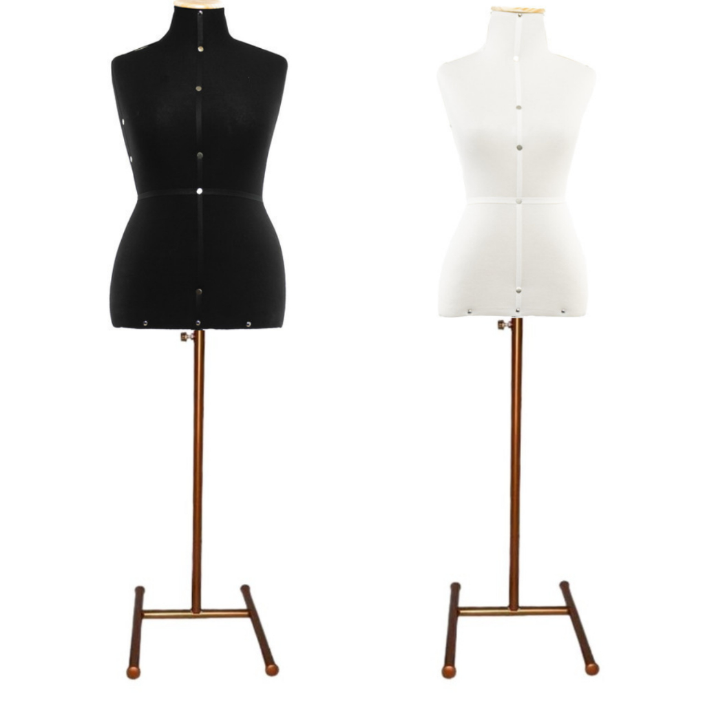 1 Busto Manequim Feminino Para Corte Costura Moulage Confecção com Base Pedestal H Rose Vitrine Loja
