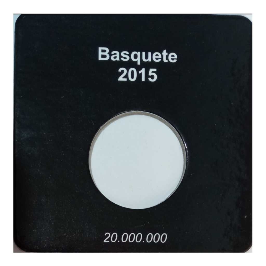 Cartela para moeda 1 real 2015 - Olimpíadas Basquete – organizer