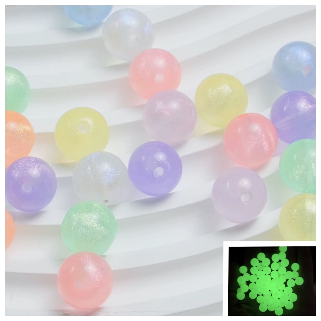 Miçanga Efeito Luminoso 6mm/8mm/10mm-50g em Oferta na Shopee