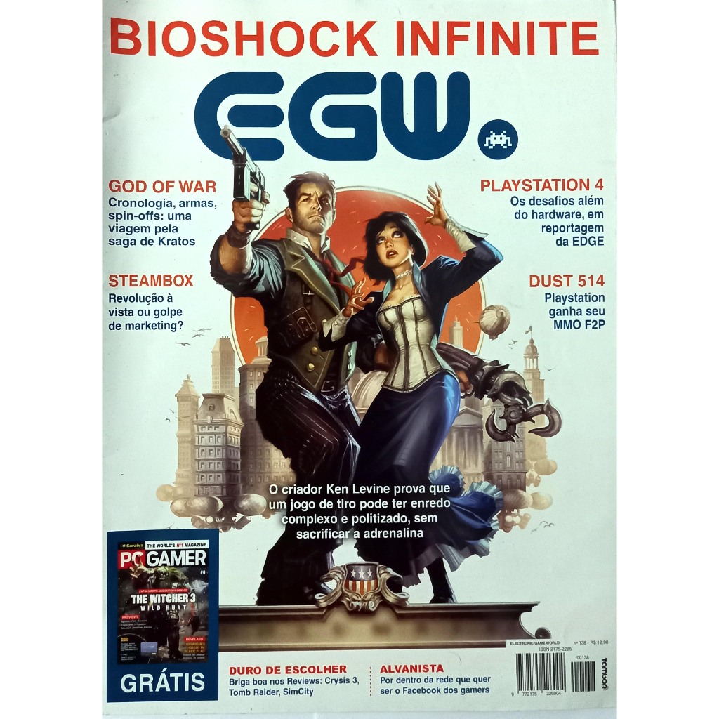 Revista de videogame EGW 138 - Bioshock Infinite - God Of War - Crysis 3 - Final Fantasy 13 - Editora Tambor