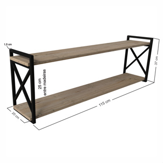 Prateleira Estilo Industrial 20 x até 115 - Varios tamanhos conforme escolha da variaçao em Oferta na Shopee