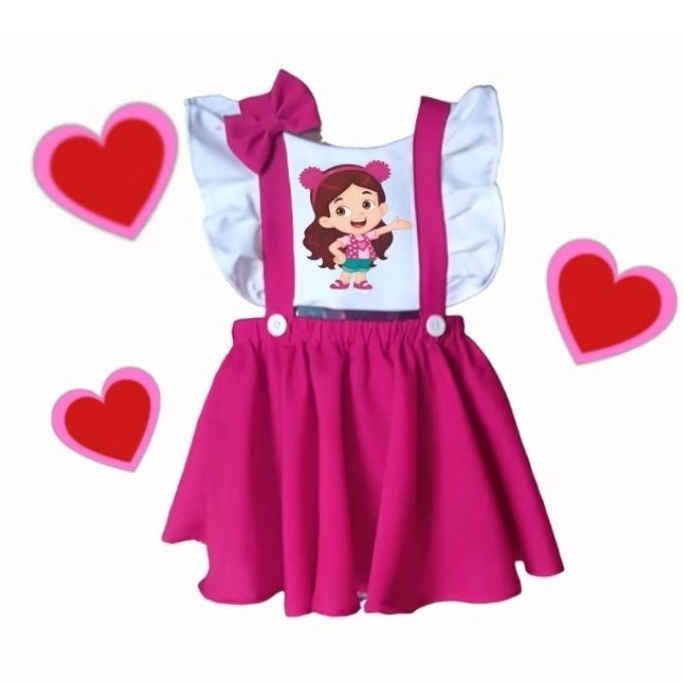 jardineira Romper maria clara e JP estilo gode