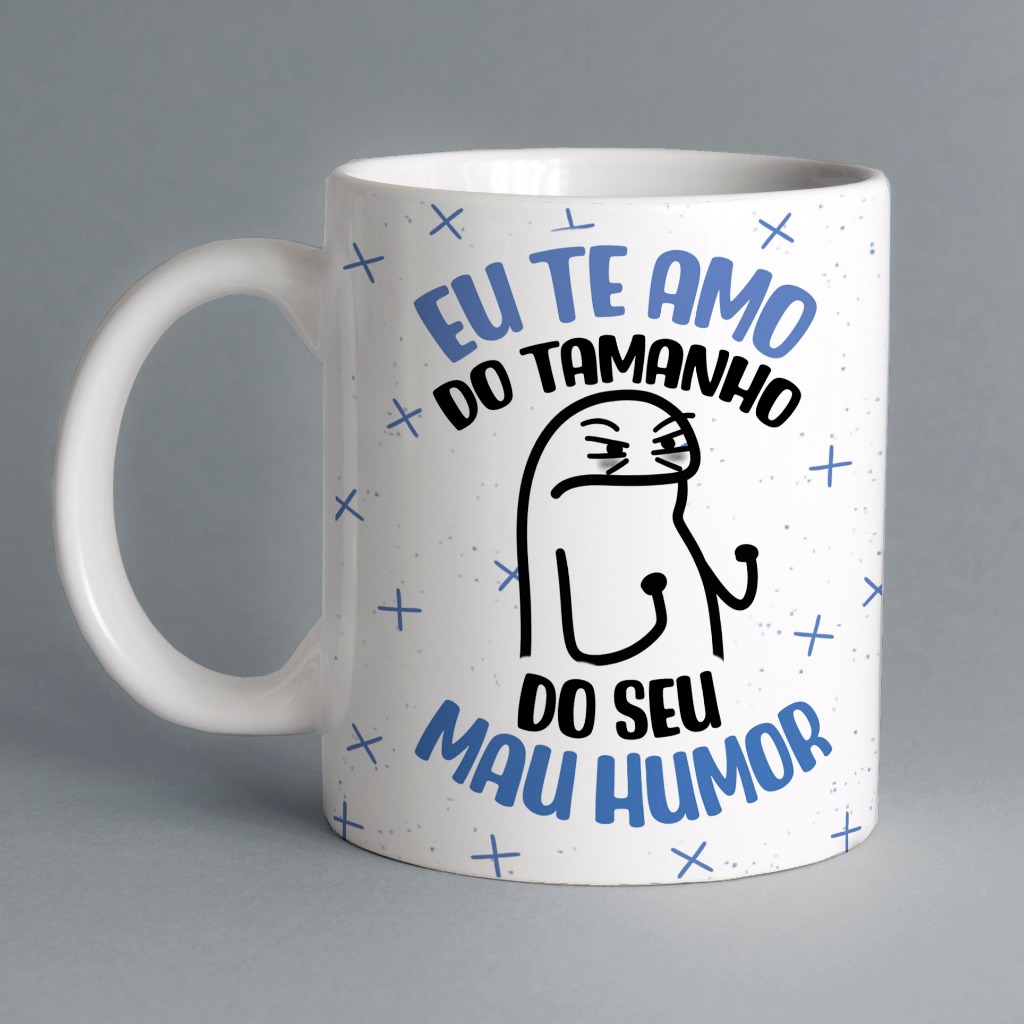 Caneca Xícara Dia dos Pais Personalizada Te Amo Do Tamanho Do Mau Humor Divertida OFERTA RELÂMPAGO
