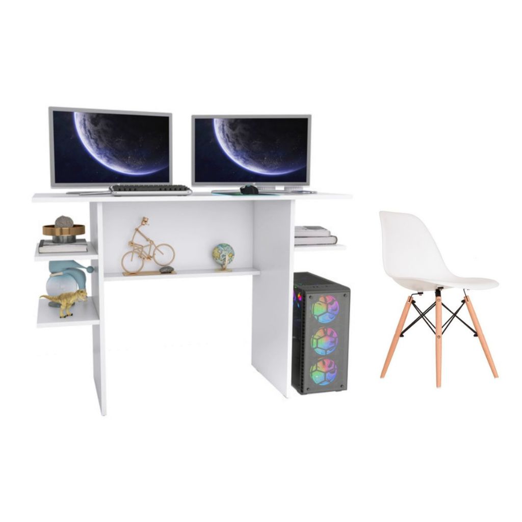 Mesa Para Escritório Espaçoso Com Cadeira Charles Eames