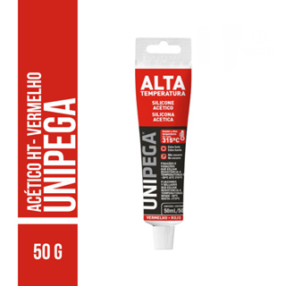 Silicone Acético Vermelho Alta Temperatura Bisnaga 50ml Unipega em Oferta na Shopee