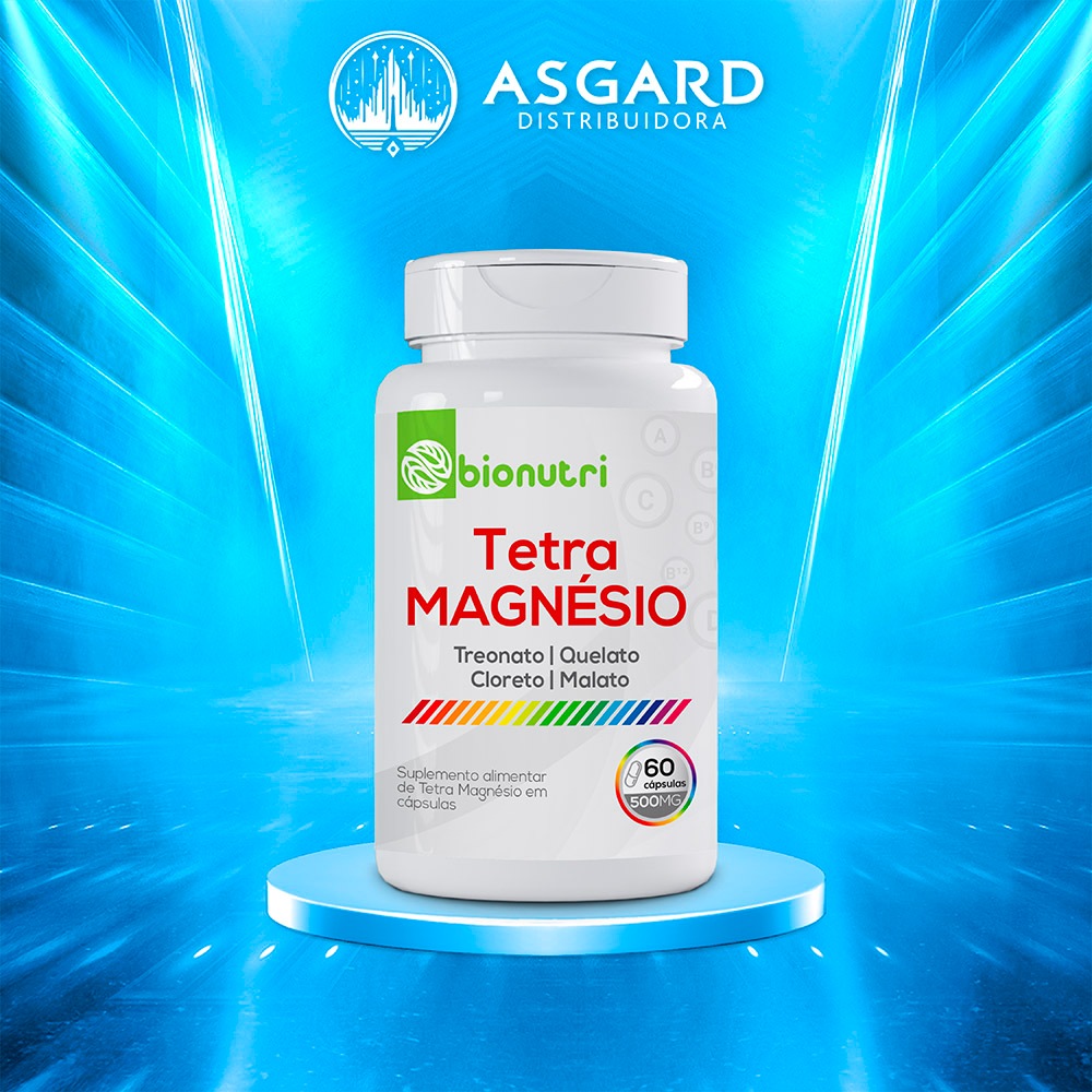 Tetra Magnésio (Treonato | Quelato Cloreto | Malato) 60 Cápsulas 500mg