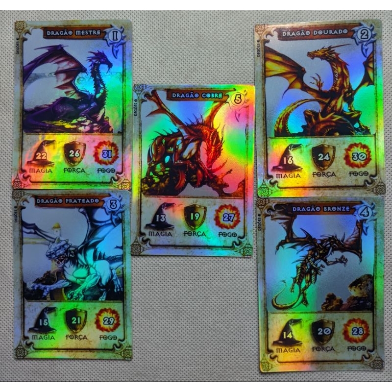 kit 10 Cartas Foil de Dracomania da Elma Chips