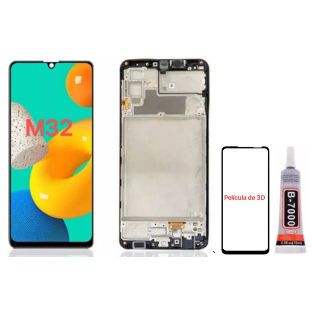 Frontal Touch Lcd Display Tela Compatível Galaxy M32 M325 SM-M325FV/DS Oled Com Aro