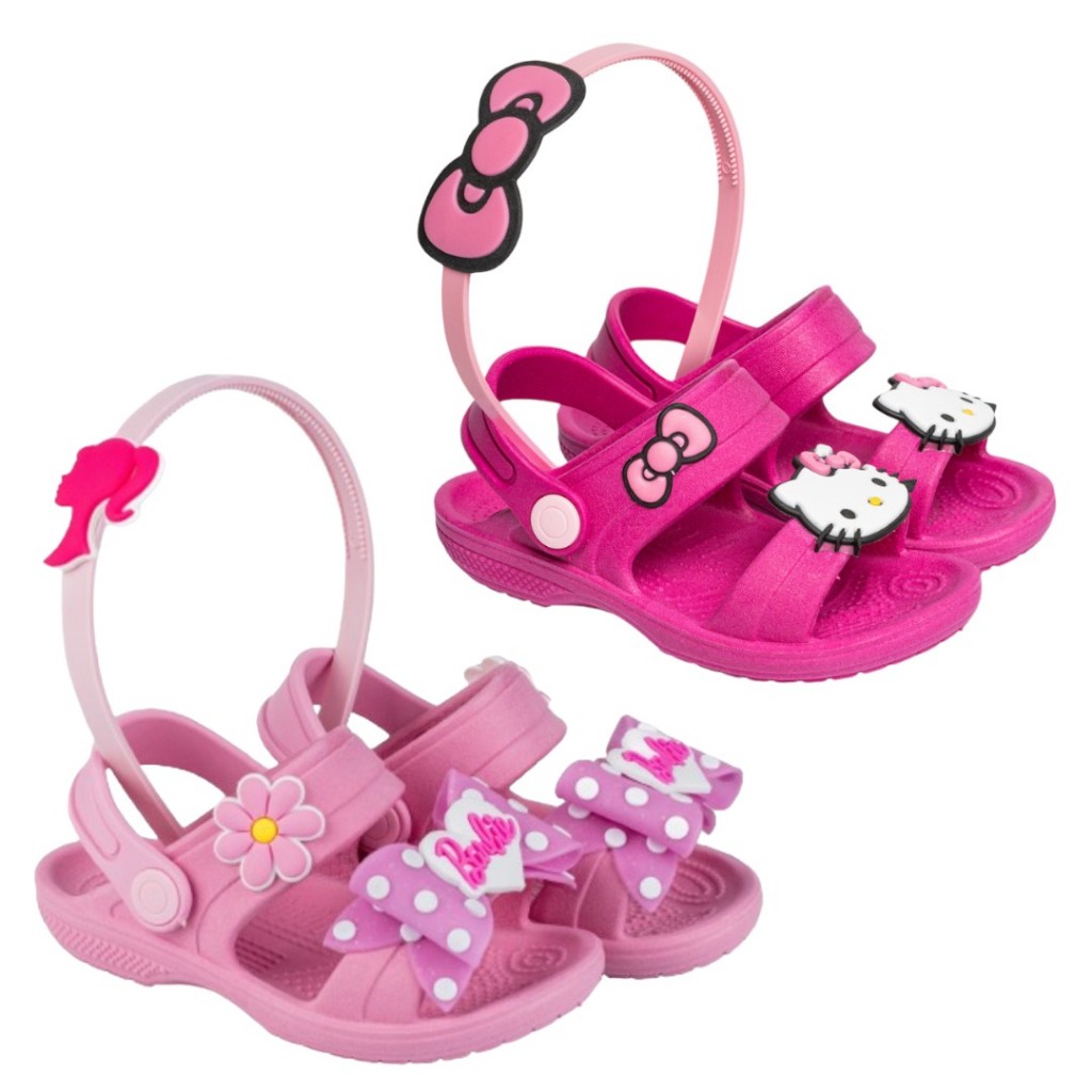 Kit 2 Pares Sandálias Rosa Pink Menina Leve Confortável Com Tiara