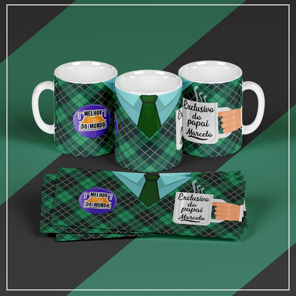 Caneca Xícara Dia dos Pais Personalizada Exclusivo Do Papai Seu Nome Md 2 Momento OFERTA RELÂMPAGO