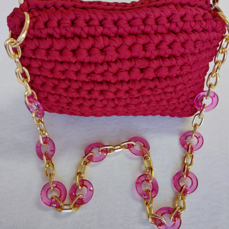 Alça Para Bolsa de Mão ou Braço Com Elos Acrílicos Resina Corrente Resistente e Argola Articulada — imagem 2 de 2