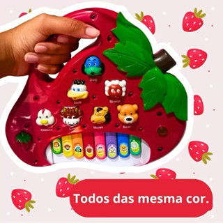 Brinquedo Infantil Piano Teclado Animal Musical Infantil Sons Morango Moranguinho Animais Fruta em Oferta na Shopee