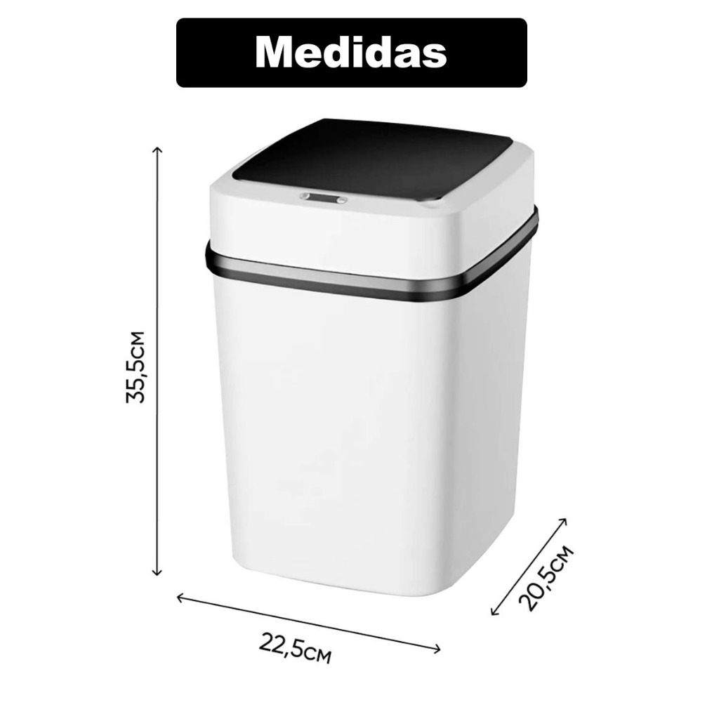 Lixeira com Sensor Automático Inteligente Abre Fácil em Cesto Lixo Casa Quarto Banheiro Cozinha Escritório Praticidade