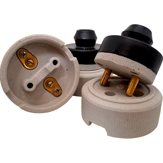 Conjunto de Tomada Cerâmica Industrial com Plug Macho 30a 380v Industrial Porcelana 2 Pinos
