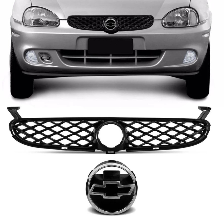 Grade Corsa 2000/2002 PRETA COM EMBLEMA COMEIA