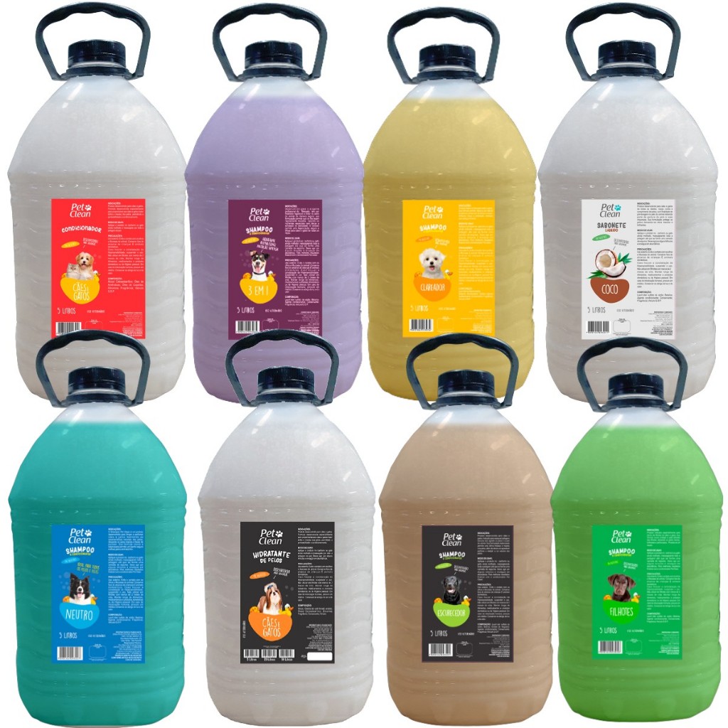 Shampoo, Condicionador, Creme Hidratante Ou Pre Lavagem Para Cachorro E Gato Pet Shop - 5L (Escolha) em Oferta na Shopee