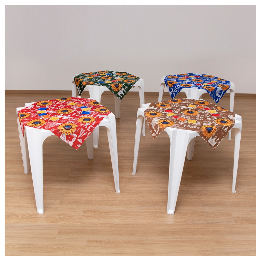 Kit 4 Toalhas de Mesa Festa Junina Tecido Lavável Girassol 75x75cm em Oferta na Shopee