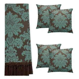 Kit Manta Xale Para Sofá E Cama Cores Com 4 Capas de Almofada em Oferta na Shopee